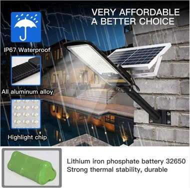 Lâmpada de rua solar 300 W para iluminação externa