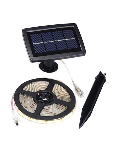 Tiras solares de LED RGB/luz branca quente