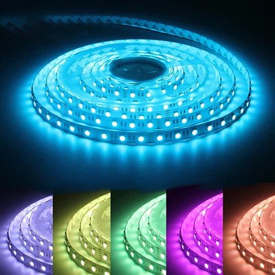 Luzes de tira LED flexíveis RGB à prova d'água