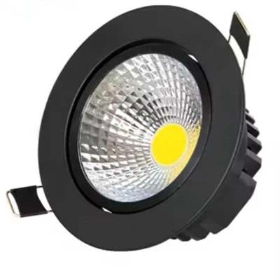 Luz de teto embutida preta
