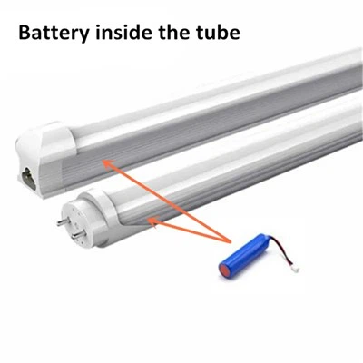 Bateria de luz tubular de emergência T8